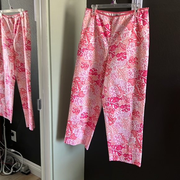 island republic, pink floral capri pants, size 12 - Picture 1 of 6